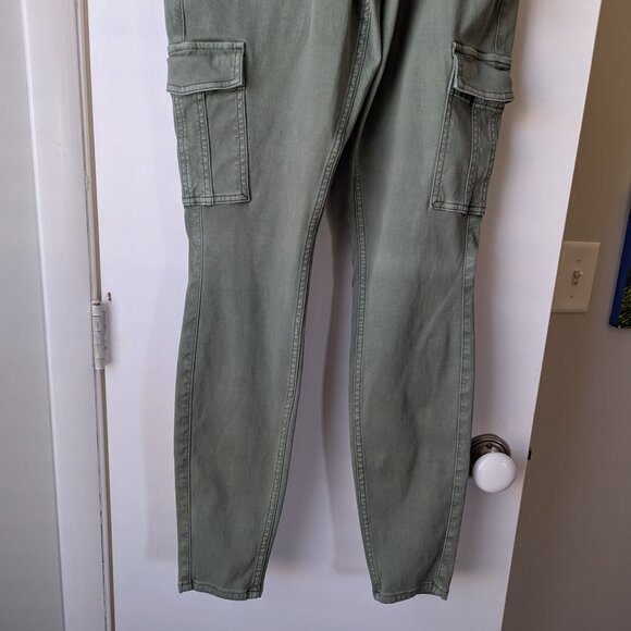 Spanx Army Green Cargo Pants Size Large Tall LT - Picture 2 of 11